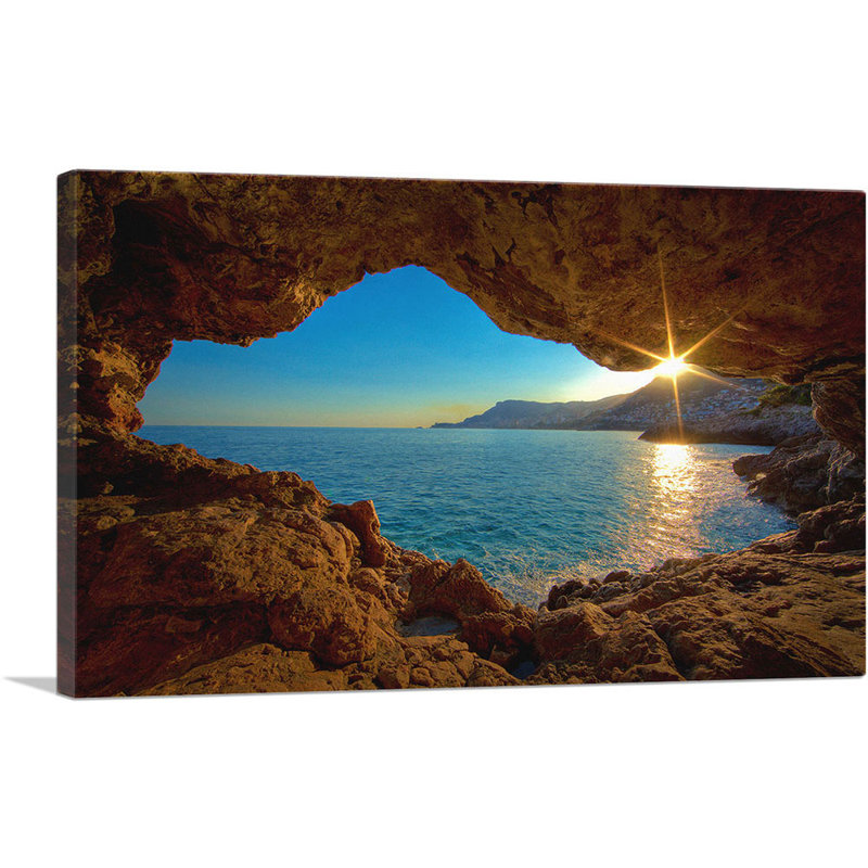 «Beach Cave Sunrise», impression sur toile tendue, H 12 po x l 18 po x 1,5 po