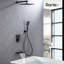 Système de douche mural complet à pression équilibrée noir mat avec valve brute-57153130