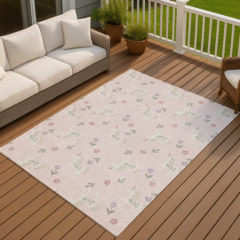 Tapis intérieur / extérieur lavable à la machine pour enfants ACN2657, Pink, 2 pi 6 po x 3 pi 10 po