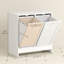 Armoire de rangement à linge inclinable avec paniers à 2 compartiments, blanc