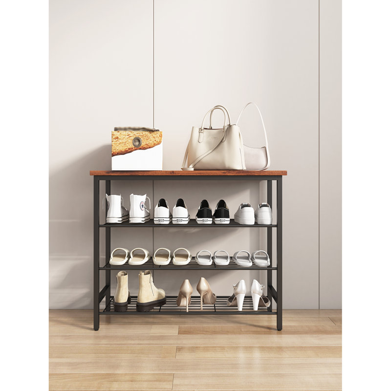 Range-chaussures, tablette de rangement multifonctionnelle avec panneau supérieur en panneau de fibres à densité moyenne, 1 pièce par carton