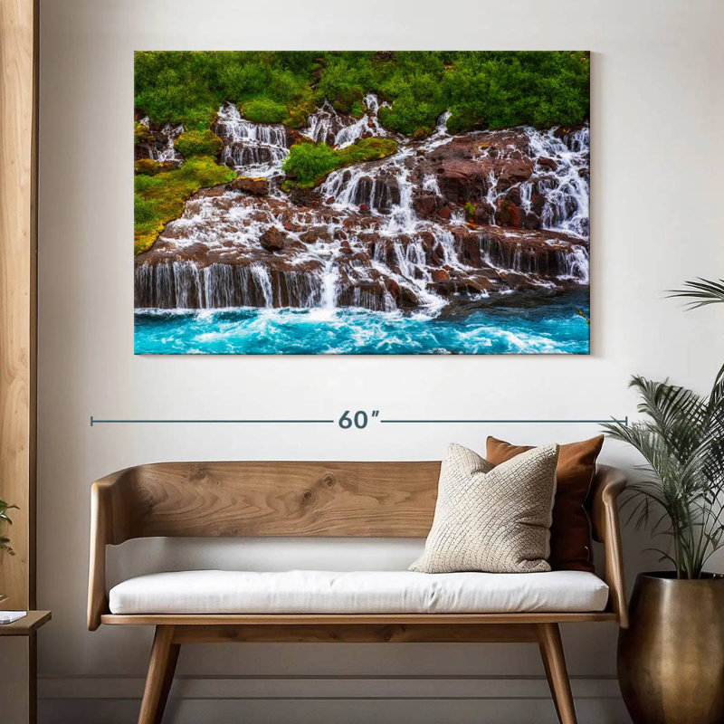 Cascades d'Alvord Hraunfossar, H 34 po x l 51 po