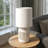 Stoneware Table Lamp with Raised Design