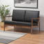 Revêtement en similicuir noir 2 places Dereham, H 29,35 po x l 49,73 po x P 32,95 po