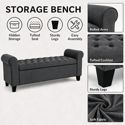 Banc de rangement en tissu Bridgemon