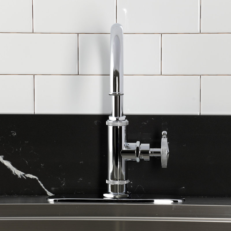 Kingston Brass Levante Single-Handle Deck Mount Kitchen Faucet, Polished Chrome