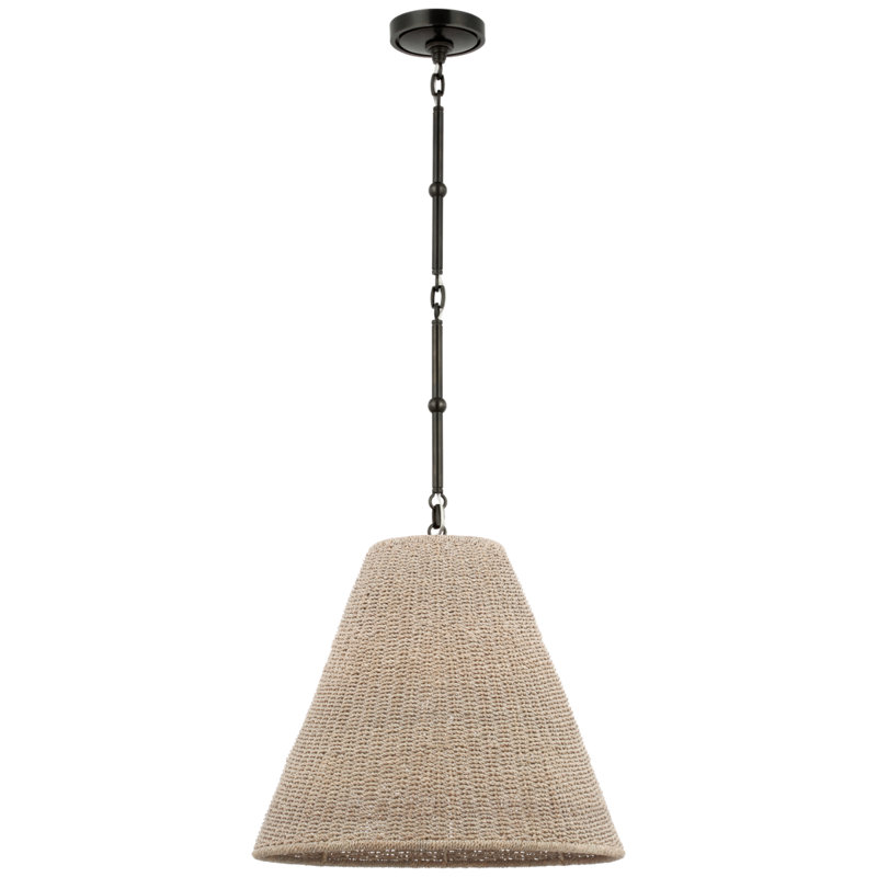 Goodman Pendant by Thomas O'Brien, 22.75" H x 24" W x 24" D, Bronze, Ash