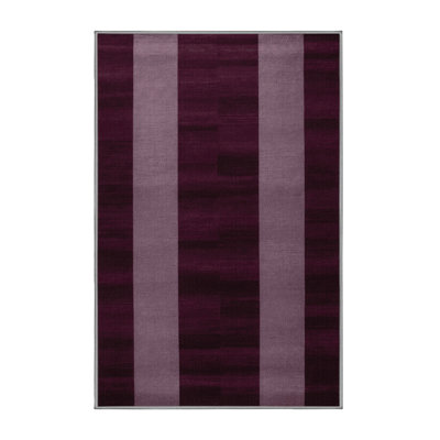 Machine Washable Checkered Brown Area Rug