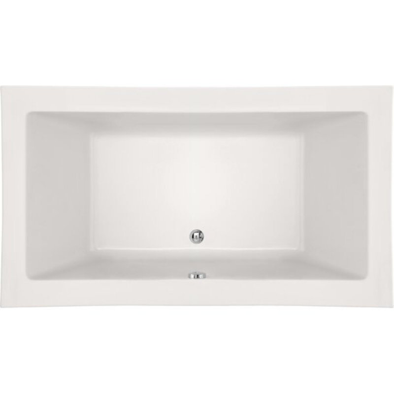 Kayla 74'' x 42'' Air Acrylic Bathtub, White, Matte Black