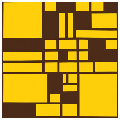 Tapisserie murale jaune rectangulaire brun - Rectangles