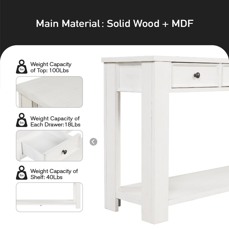 Console Keirstyn, Blanc antique
