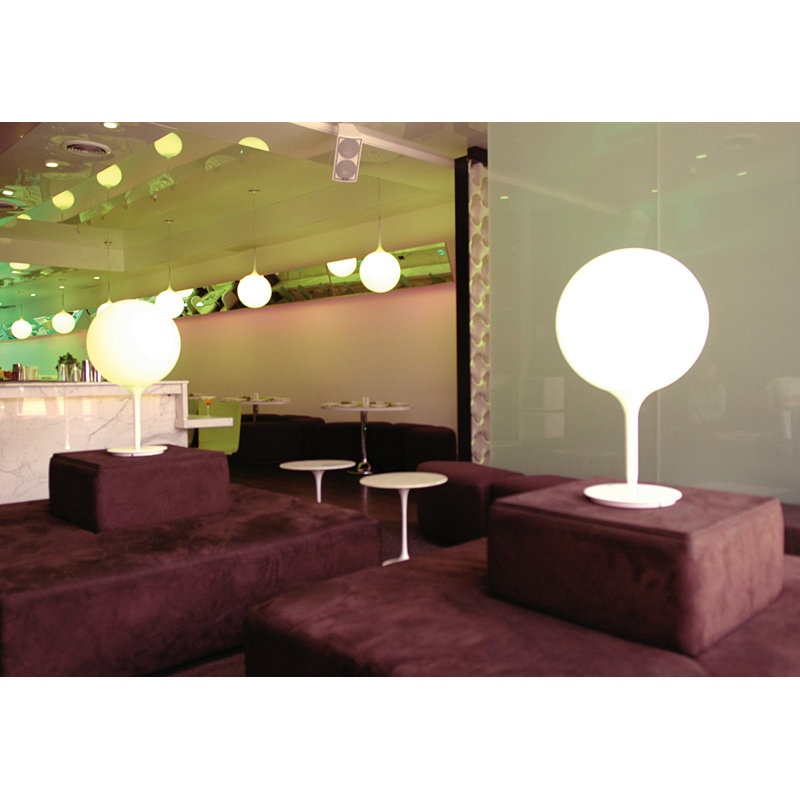 Castore White Sphere Desk Lamp with Luminous Stem
