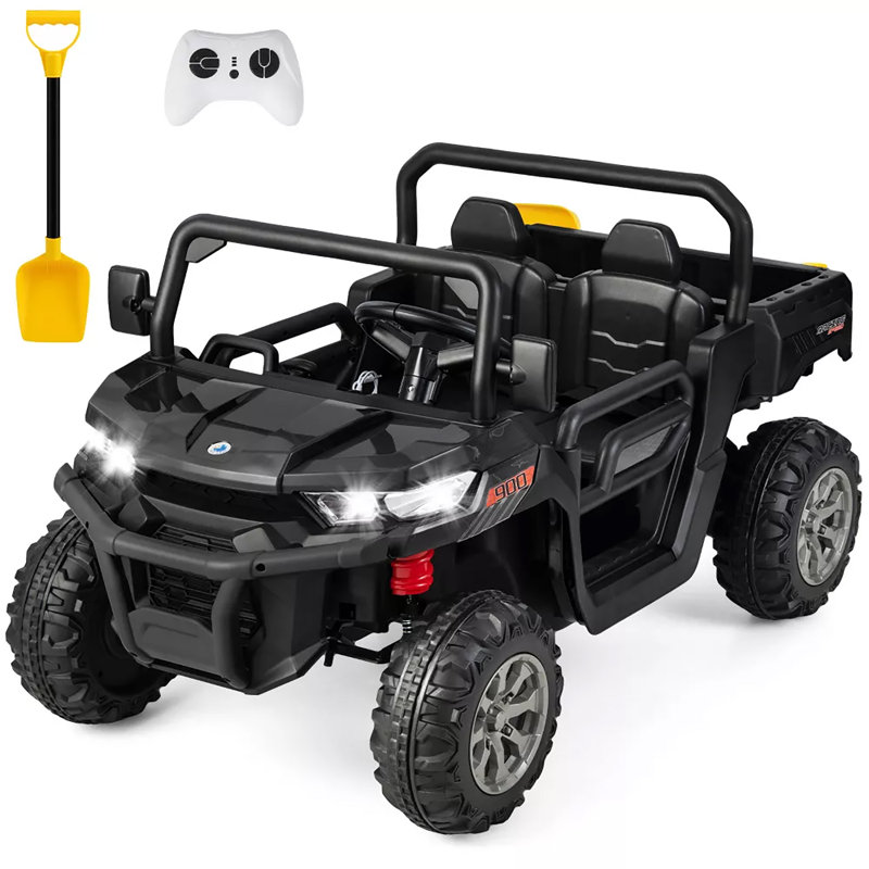 Homdox 24V 2 Seater All-Terrain Vehicles Battery Powered Ride on Toy with Remote Control, Black