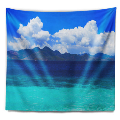 Tapisserie de plage bleu beauté seascape