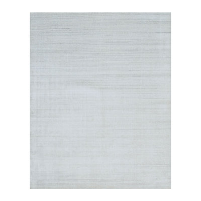 Xena Maya Ivory Handmade Wool & Viscose Ivory/White Transitional Solid 5' x 8' Area Rug