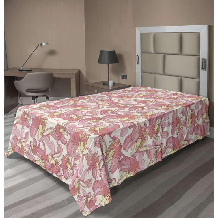 Ambesonne, drap plat floral pivoines, art botanique printanier