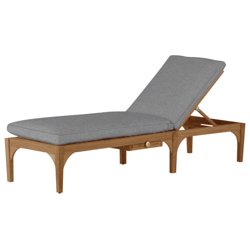 Chaise longue d'extérieur en teck Club, Welt, Brume Verona, Teck naturel