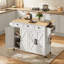 Îlot de cuisine 43,7 po avec rallonge et prise de courant, chariot de cuisine roulant avec rangement et tablettes réglables-772305501-772305499