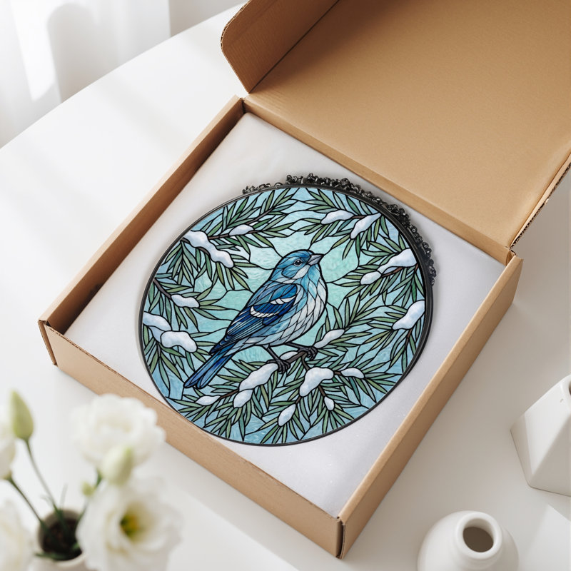 Vitrail Winter Bird, H 7,8 po