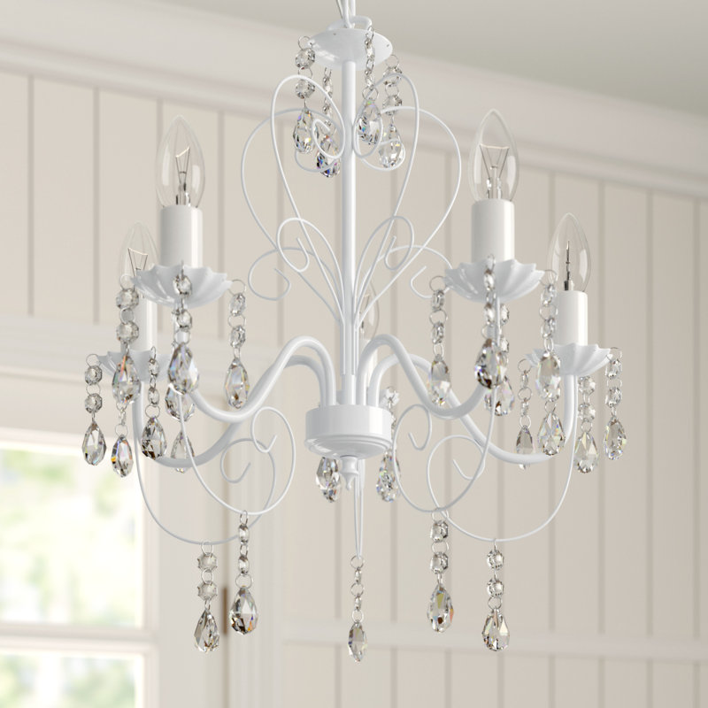 Valarie 5 - Light Crystal Chandelier, White