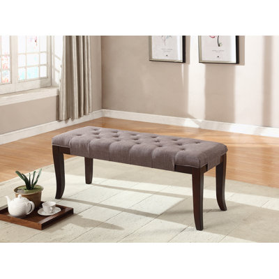 Banc touffeté, tissu, brun