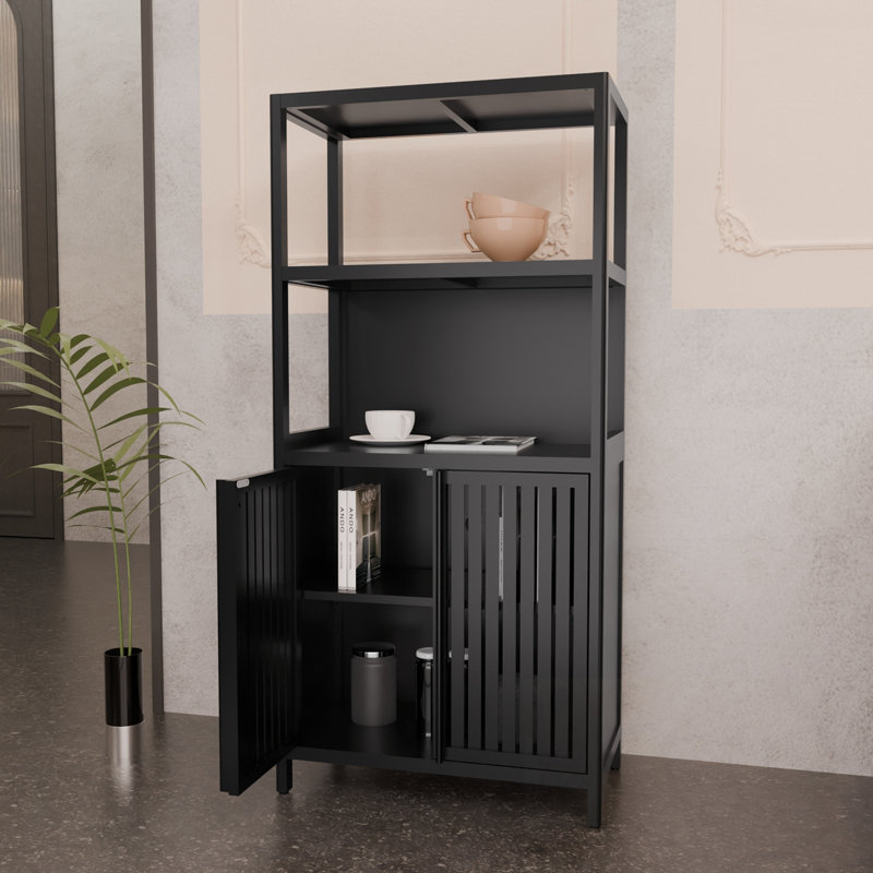 Armoire de rangement avec 2 portes, Noir