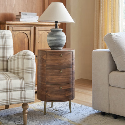 Kirkwood 26" H Round 3-Drawer End Table