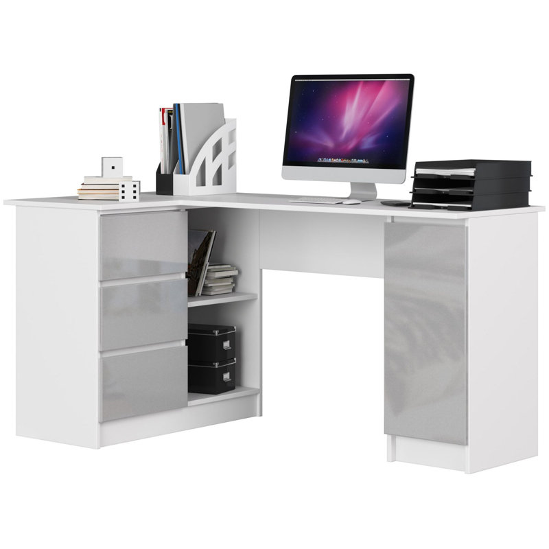 Bohun L-Shaped, Left Hand Facing, Light Grey/White