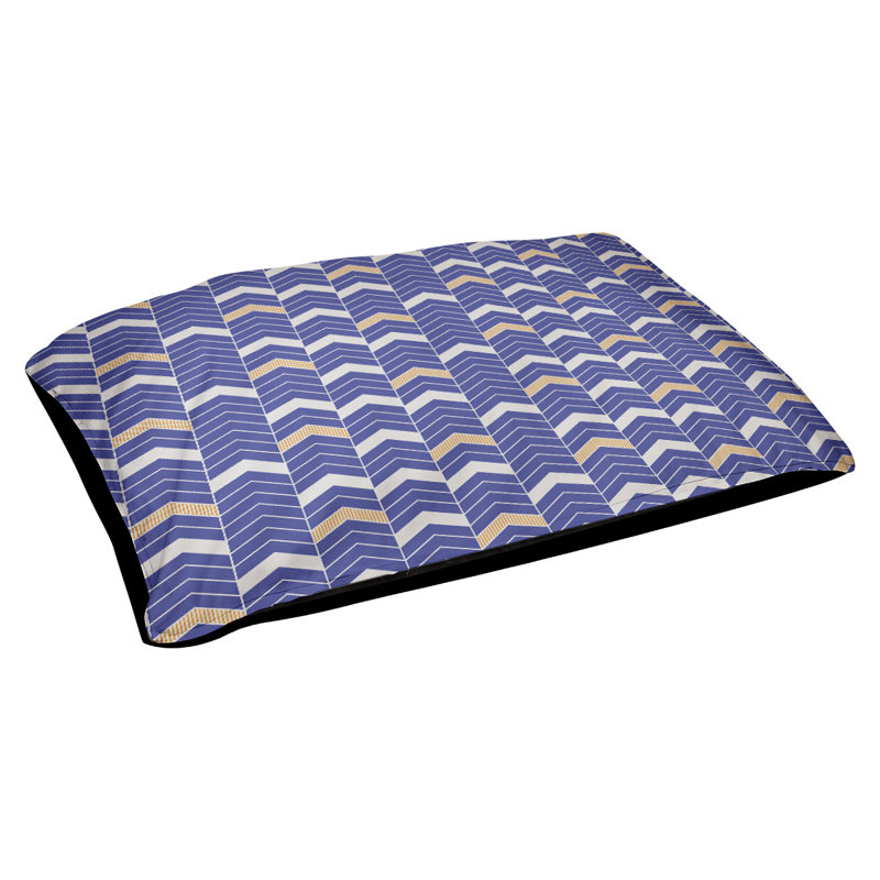 Coussin de concepteur lineed Chelan, Moyen (L 40 po x l 30 po), Bleu / Orange