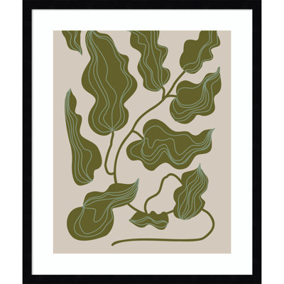 Expressive Abstract House Plant Green Print
