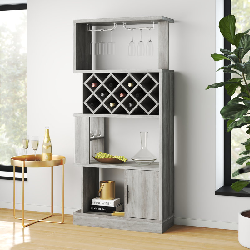 Bar avec rangement pour le vin Frodsham, gris