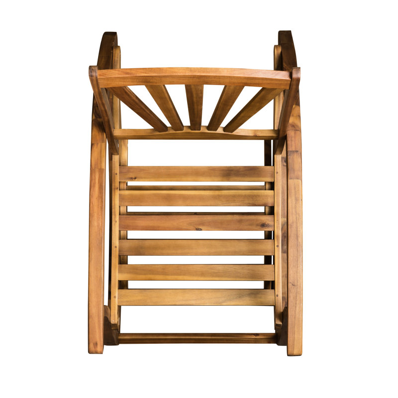 Siège berçant en bois avec repose-pieds rétractable et résistant aux intempéries, fauteuil de finition, repose-pieds mobile à l'ombre