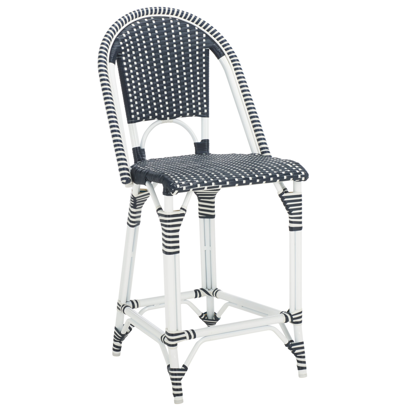 Kesa Patio Bar Stool, Navy / Navy / White