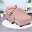 Fauteuil inclinable multifonctionnel rose avec rangement et port USB pour la maison