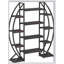 Triple Wide Oval Industrial Etagere Bookcase for Office and Living Room, Maximizing Storage and Style