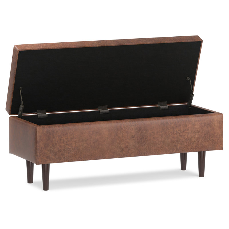 Repose-pieds de table basse Shay, Brun selle vieilli