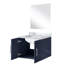 Meuble-lavabo simple, comptoir et miroir en marbre bleu marine, 24 po L 22 po x P 22 po, meuble-lavabo élégant avec couvercle à fermeture en douceur 18 et attrait tendance