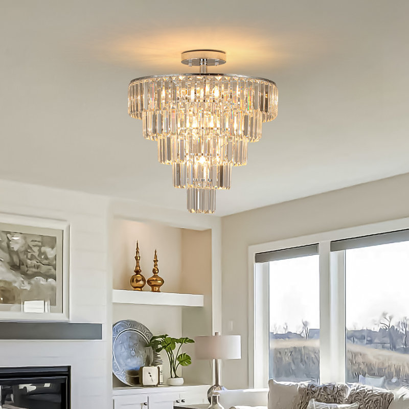 Ribaudo Crystal Flush Mount, Chrome