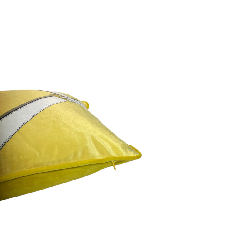  Housse de coussin en velours, Jaune