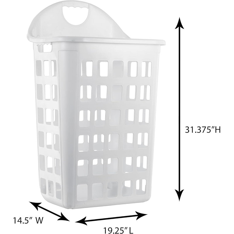 United Solutions Rolling Hamper, Two Bushel Capacity, White, Ventilated