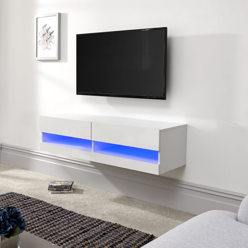 Ruggles Unfinished Floating TV Stand for TVs up to 55", White