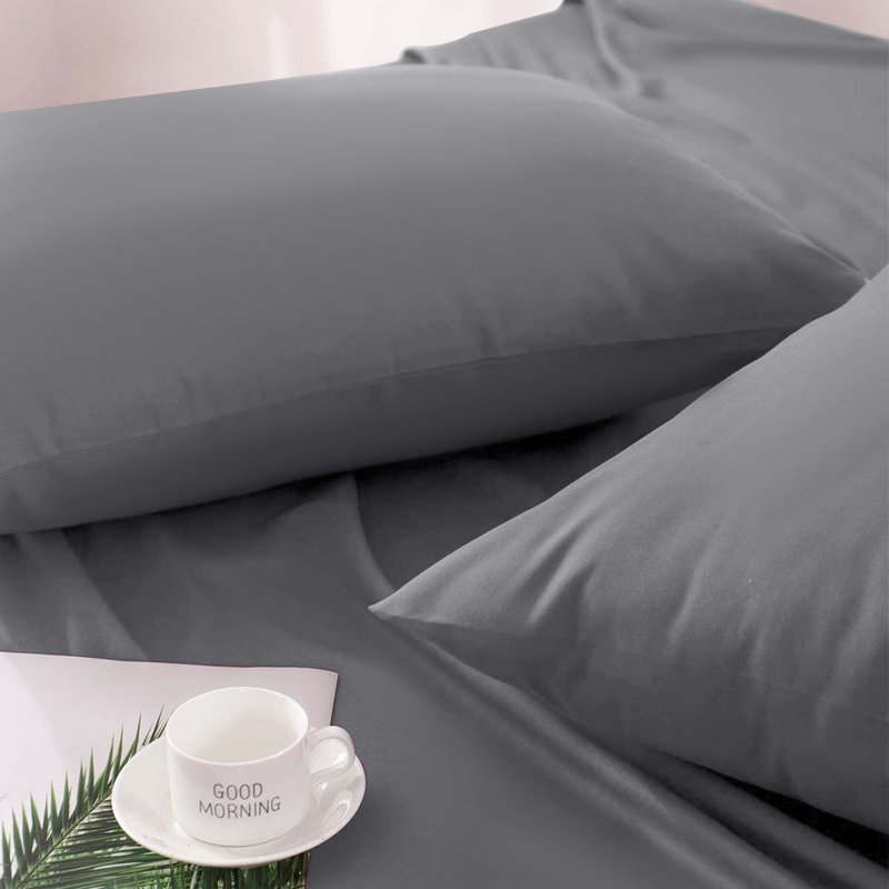 Jaramiah Super Soft Plain Microfiber PillowCase, Grey