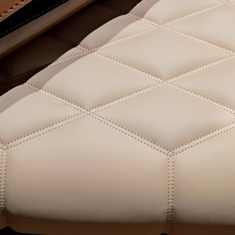 Banc rembourré en cuir léger et luxueux, H 15,74 po x l 51,18 po x P 16,53 po