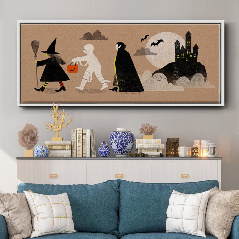 Graphic Halloween Collection D- Framed Canvas