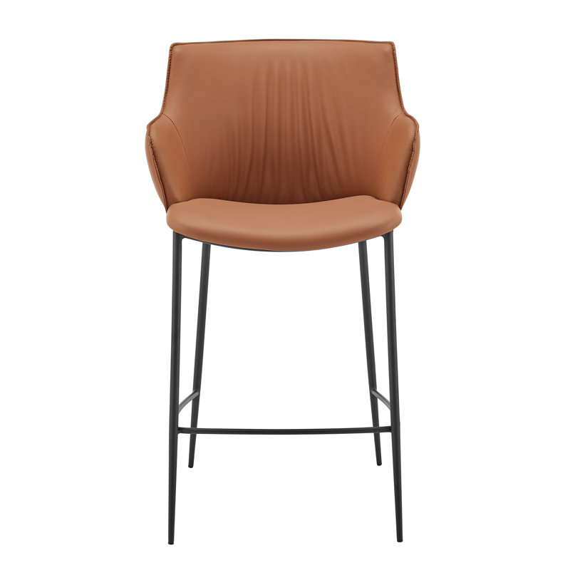 Tabouret de comptoir 25,5 po Krishaang, Caramel foncé