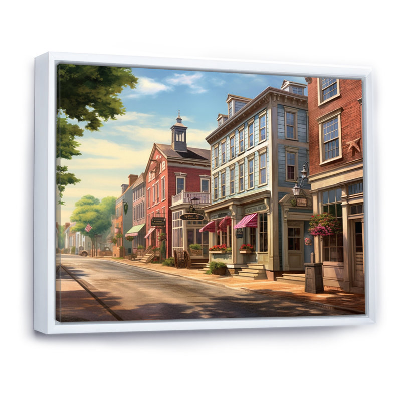 Connecticut's Village Charm, reproduction sur toile encadrée, Cadre flottant blanc, H 30 po x l 40 po x P 1,5 po