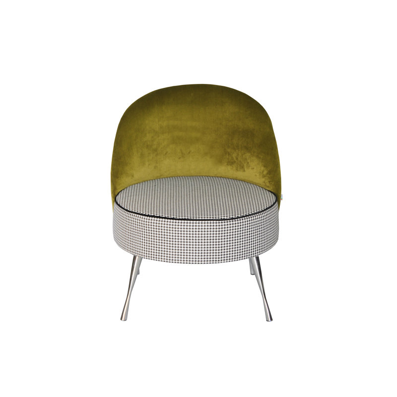 Pepi Velvet Accent Chair, White/Green