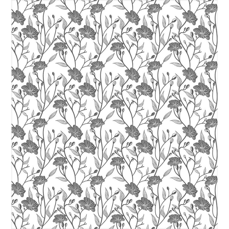 Cottage Americana Polyester Floral Duvet Cover, Botanical Flora, King Duvet Cover + 2 Shams