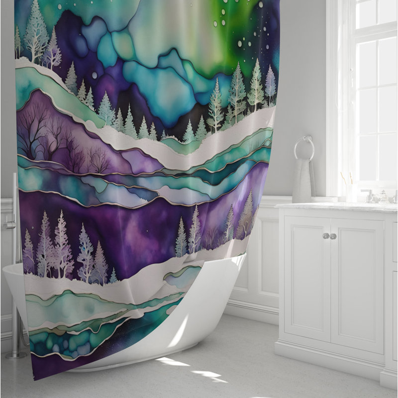 Rideau de douche abstrait, H 72 po x l 70 po