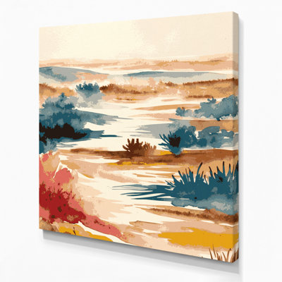 Watercolor Landscape 93 Beige Canvas Wall Art